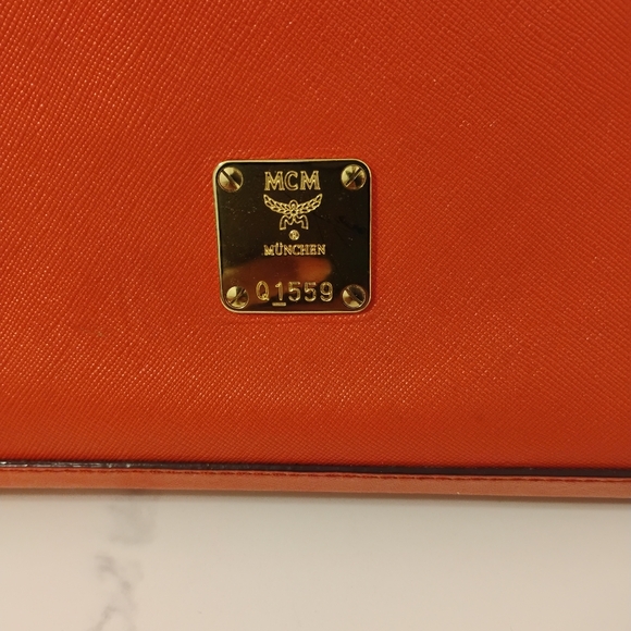 EUC MCM Modern Briefcase/Laptop Bag - Orange Saffiano Leather - Picture 2 of 16